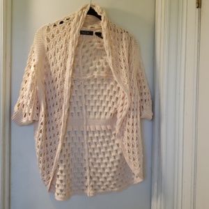Tanish cream short sleeve cardigan